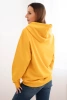 Women's cotton looped hoodie with kangaroo pocket mustard