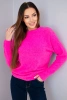 Women's sweater made of baby alpaca with long sleeves neon pink