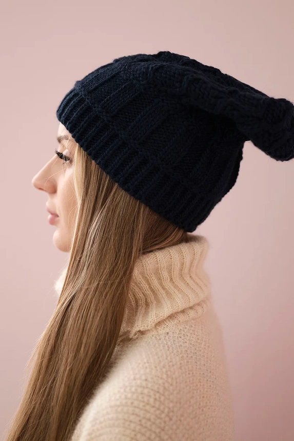 Cap with fleece Marta K231 navy blue