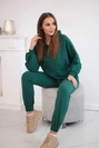 Grünes Sweatshirt-Set mit Kapuze