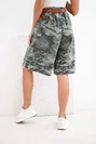 Damen-Shorts mit Gürtel und Camouflage-Muster für den Sommer khaki