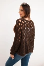 Damenpullover mit ornamentalem Muster und Wollanteil, braun