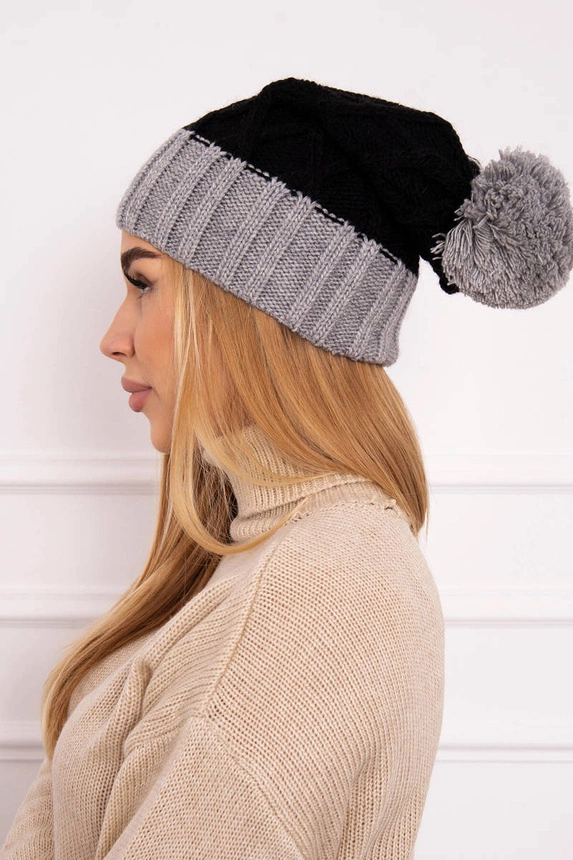 Milano fleecová čepice K203 černá+šedá