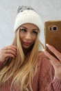 Fleecová čepice Alice K248 bílá+šedá