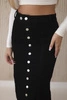Long skirt with buttons black