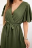 Dress with a plunging neckline khaki