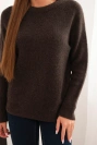 Damenpullover aus Baby-Alpaka mit langen Ärmeln braun