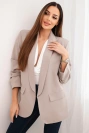 Elegant jacket with lapels dark beige