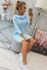 Kleid mit Kapuze und Taschen blau