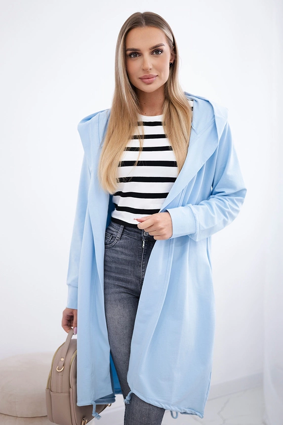 Cardigan with print oversize azure