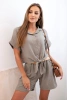 Women's muslin set with tied shirt and belted shorts fango