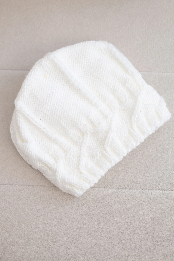 Women's wool winter hat with decorative crystals K399 black