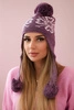 Women's long eared cap Balbina K381 purple