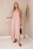 Long dress with straps powder pink