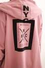 Tmavě růžová bunda oversize s kapucí