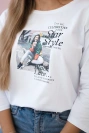 Star Style bedruckte Bluse weiß