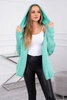 Hooded sweater with batwing sleeve light green
