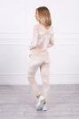 Velor set with ruffles at the back beige
