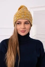 Čapica s fleece Fiona K275 horčica + šedá