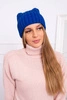 Cap with turn up Magda K293 mauve blue