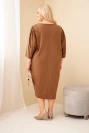 Dámske šaty Plus Size s vreckami camelová