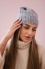 Cap with fleece Anna K238 light gray