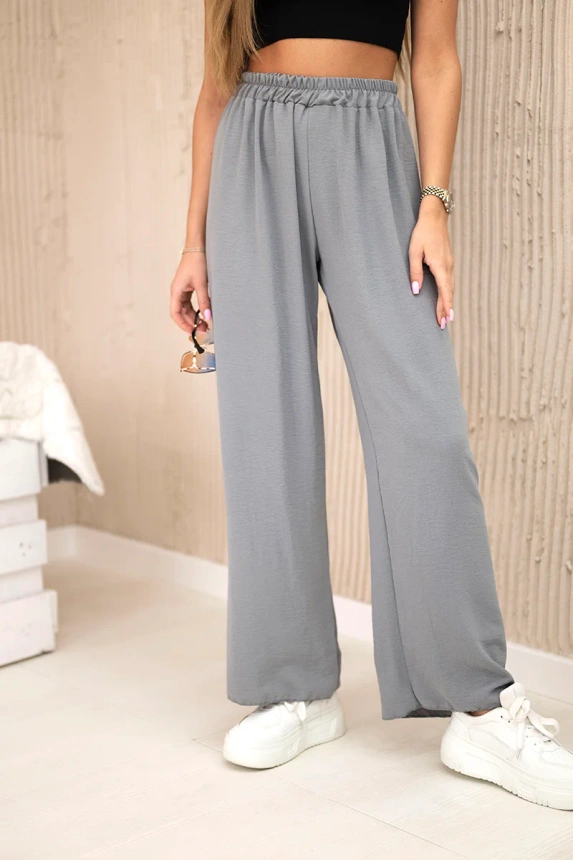 Wide-leg trousers dark gray
