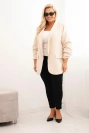 Dámská elegantní Plus Size sako béžová