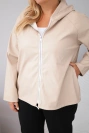 Dámská bunda Plus Size s kapucí a nastavitelným spodkem béžová