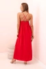 Long strappy dress red