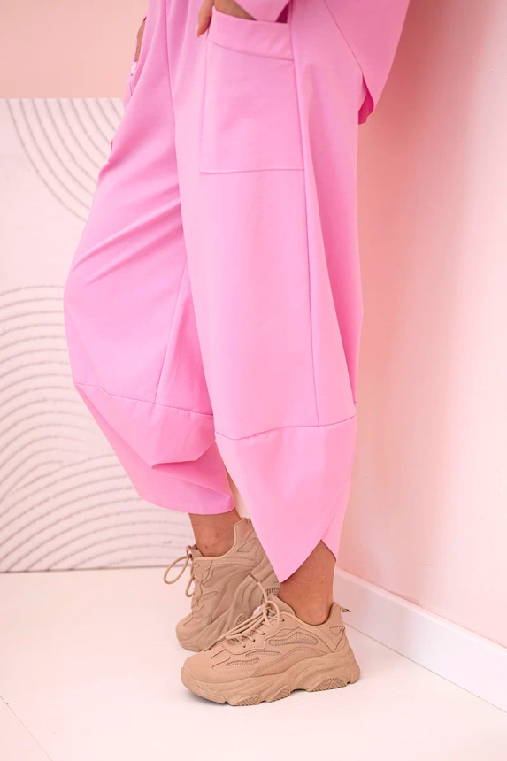 Komplet new punto bluza + spodnie cukierkowy róż