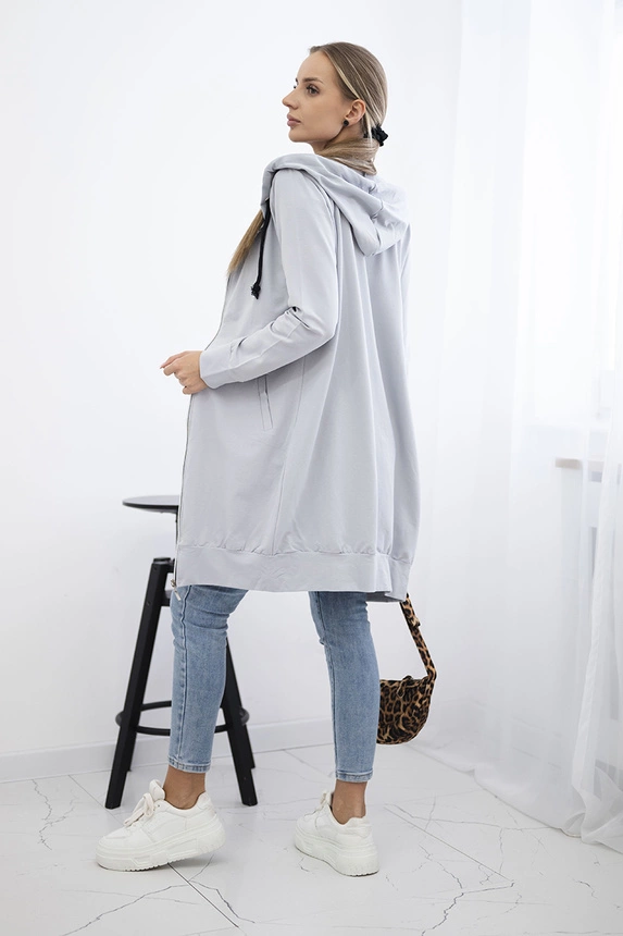 Hooded dress with a hood grey