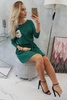 Dress with sequin pocket green