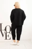 Plus Size women's set butter sweatshirt and pants with pockets black