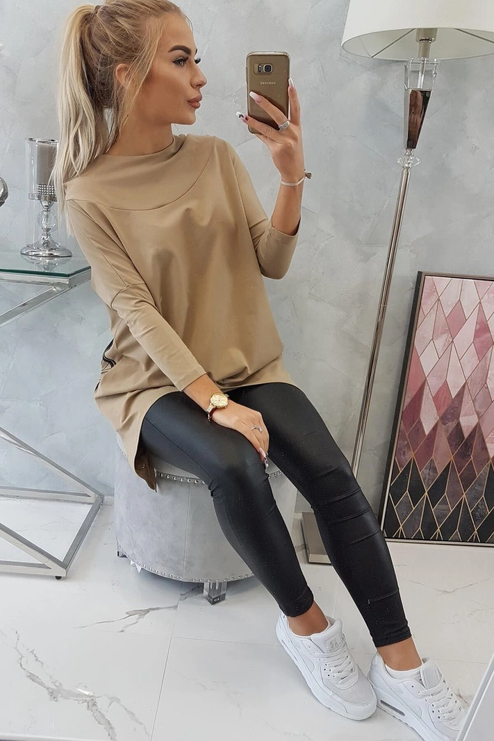 Sweatshirt mit Fahrraddruck camel