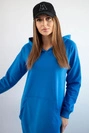 Hooded dress mauve-blue
