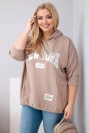 Women's plus-size viscose hoodie with kangaroo pocket fango
