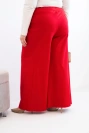 Spodnie damskie Plus Size z szerokimi nogawkami i plisowaniem czerwone