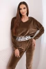 Velor set with hood brown