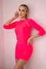 Dress with decorative buttons pink neon