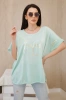 Plus size steamed cotton blouse mint 