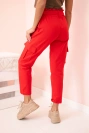 Women's high-waisted cargo pants red