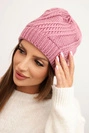 Women's winter wool cap K441 dark pink