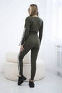 Set with decorative stripes khaki