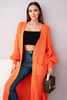 Sweater long cardigan orange