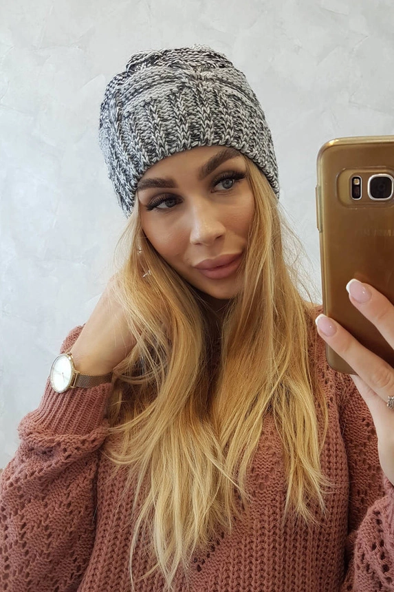 Fleecová čepice Dolores K303 grafitová+černá+tmavě šedá