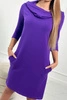 Dress with a hood and pockets dark purple