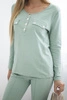 Set with a neckline with press studs dark mint