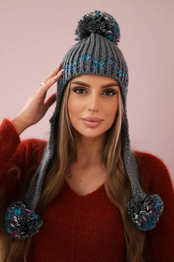 Damen Ohrenklappe Nadia K321 dunkelgrau