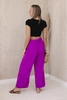 Trousers with a wide waistband dark purple